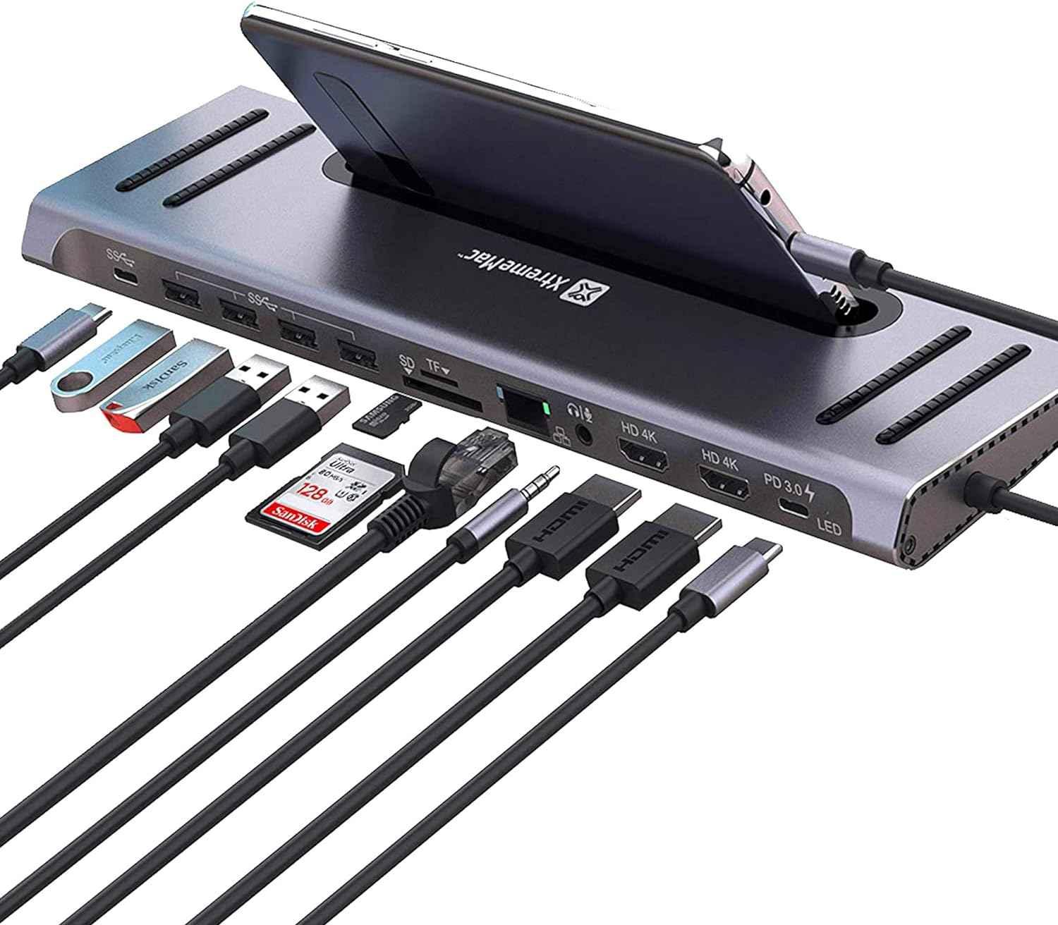 XtremeMac Type-C 12 In 1 Docking Hub Station - Silver XtremeMac Type-C 12 In 1 Docking Hub Station - Silver